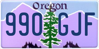 OR license plate 990GJF