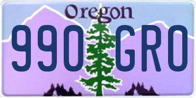 OR license plate 990GRO