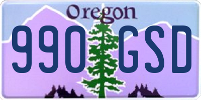 OR license plate 990GSD