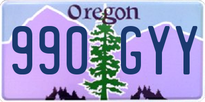 OR license plate 990GYY