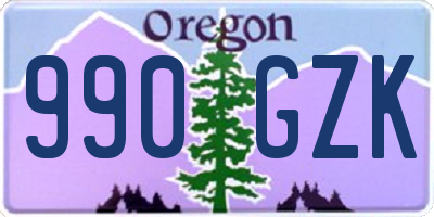 OR license plate 990GZK