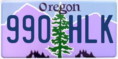 OR license plate 990HLK