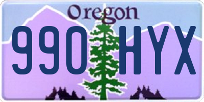 OR license plate 990HYX
