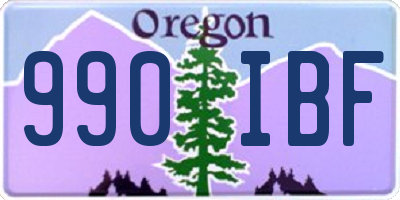 OR license plate 990IBF