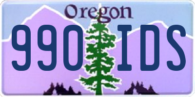 OR license plate 990IDS