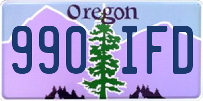 OR license plate 990IFD