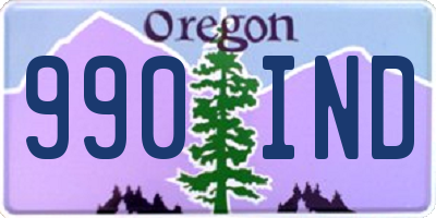 OR license plate 990IND