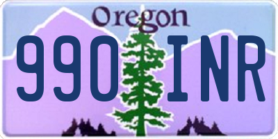 OR license plate 990INR