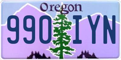 OR license plate 990IYN