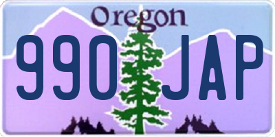 OR license plate 990JAP