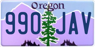 OR license plate 990JAV