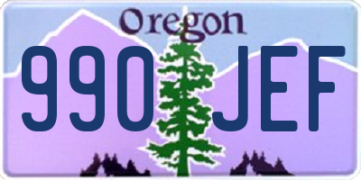 OR license plate 990JEF