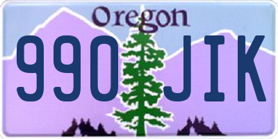 OR license plate 990JIK