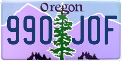 OR license plate 990JOF