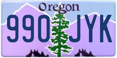 OR license plate 990JYK