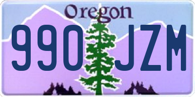 OR license plate 990JZM