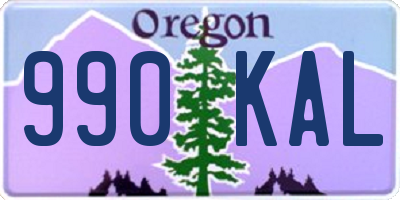 OR license plate 990KAL