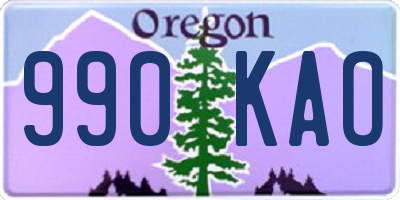 OR license plate 990KAO