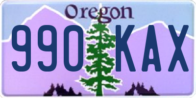 OR license plate 990KAX