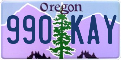 OR license plate 990KAY