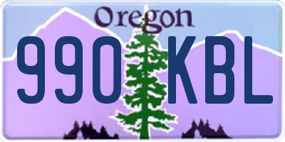 OR license plate 990KBL