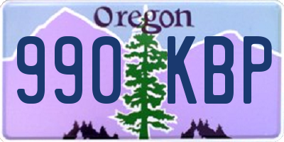 OR license plate 990KBP