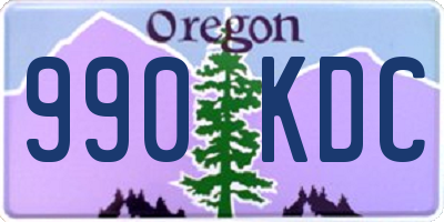 OR license plate 990KDC