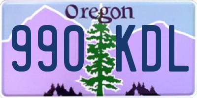 OR license plate 990KDL