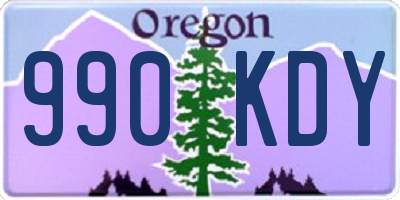 OR license plate 990KDY