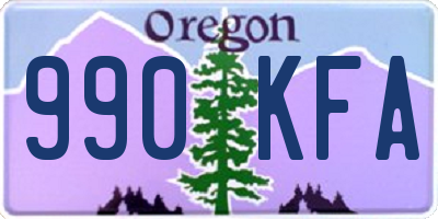 OR license plate 990KFA