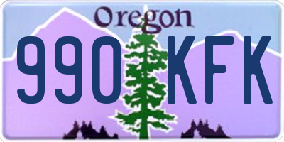 OR license plate 990KFK