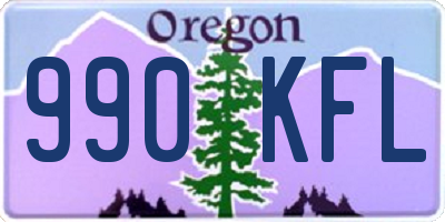 OR license plate 990KFL