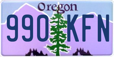 OR license plate 990KFN