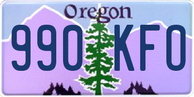 OR license plate 990KFO