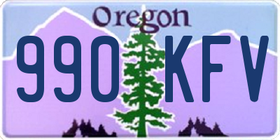 OR license plate 990KFV