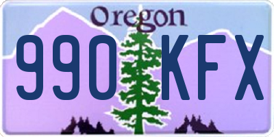 OR license plate 990KFX
