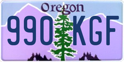 OR license plate 990KGF
