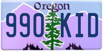 OR license plate 990KID