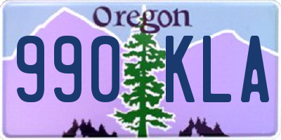 OR license plate 990KLA