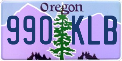 OR license plate 990KLB