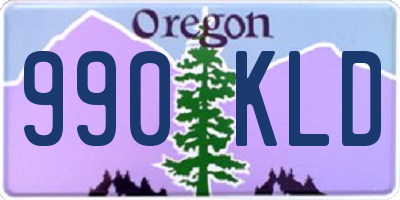 OR license plate 990KLD