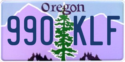 OR license plate 990KLF