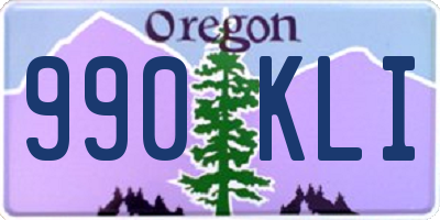 OR license plate 990KLI