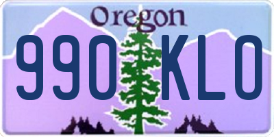 OR license plate 990KLO