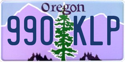 OR license plate 990KLP