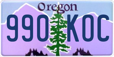 OR license plate 990KOC