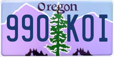 OR license plate 990KOI