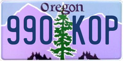 OR license plate 990KOP
