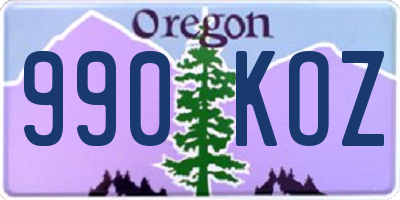 OR license plate 990KOZ