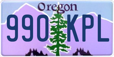 OR license plate 990KPL